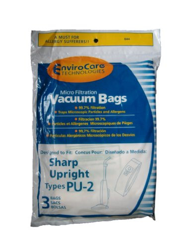 EnviroCare 844 3 Sharp Style PU-2 Microfiltration Upright Vacuum Cleaner Bags White