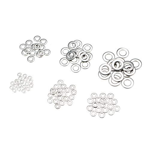 Topuality 105pcs 304 Stainless Steel Assorted Washers Gasket Set O-Type Flat Sealing Ring Assortment Kit-M3 M4 M5 M6 M8 M10-
