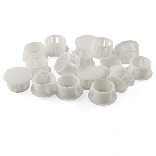 E-outstanding 50 pcs Hole Plug White Round Nylon Locking Hole-Tube Fastener Cover 13mm White