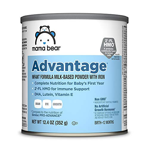 Mama Bear Advantage Baby Formula Powder with Iron 2'-FL HMO for Immune Support Infant Formula 12.4 Ounce