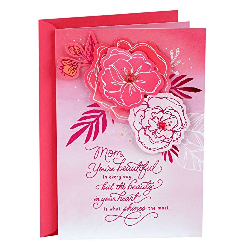 Hallmark Mother's Day Card for Mom -Benefiting Susan G. Komen Breast Cancer Research Pink Flowers-