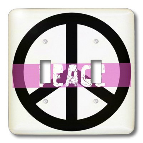 3dRose lsp_40218_2"Pink Peace Sign- Inspirational Art" Double Toggle Switch 3dRose lsp_40218_2"Pink Peace Sign- Inspirational Art" Double Toggle Switch