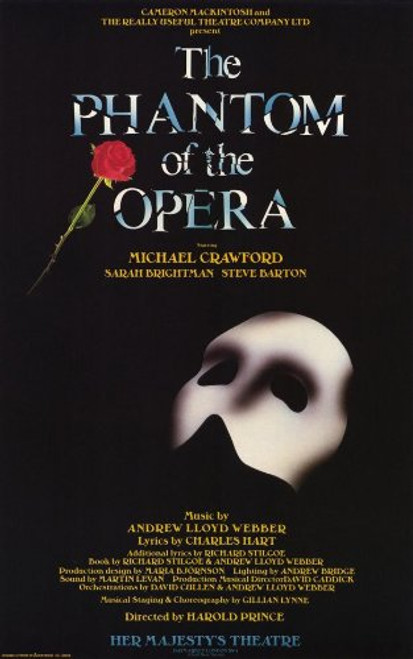 Phantom of The Opera The Poster Broadway Theater Play 11x17 Michael Crawford Sarah Brightman Vintage Art MasterPoster Print 11x17