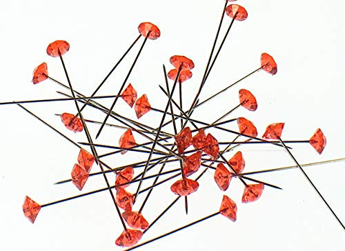 Coral Diamante Corsage 2" Pins 100pcs-box
