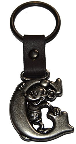 Authentic Disney Mickey Mouse Letter G Pewter Keychain -Key Ring- plus Free Disney Stickers