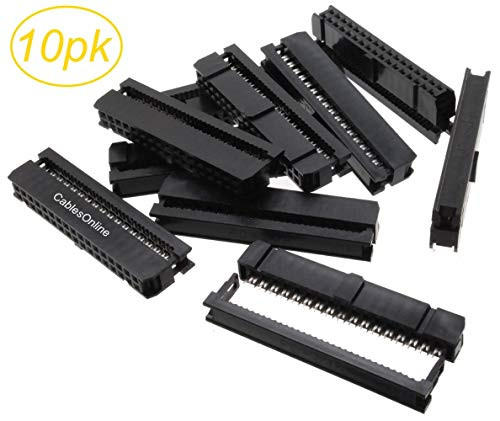 CablesOnline 10-Pack 34-Pin -2x17- Female IDC 2.54mm Pitch Connectors for Flat Ribbon Cable FC-034-10