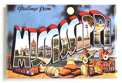 Greetings from Mississippi Fridge Magnet -2 x 3 inches- style B