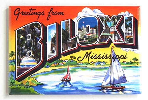 Greetings from Biloxi Mississippi Fridge Magnet -2 x 3 inches- style B