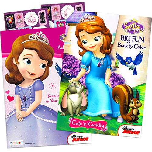 Disney Sofia the First Coloring and Activity Book Set -2 Books ~ 96 pgs each-