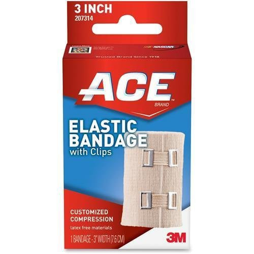 Ace Elastic Bandage w-E-Z Clips 3" Beige -207314-