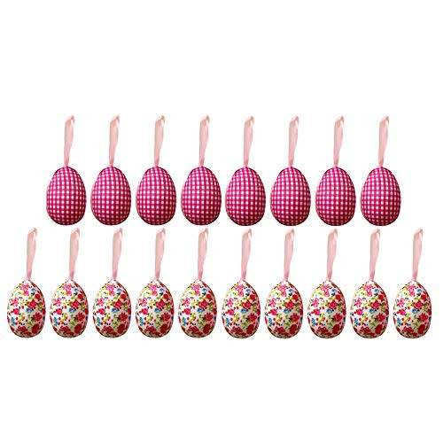 9-18Pieces Colorful Easter Eggs Easter Hanging Ornaments Easter Hanging Decorative Easter Eggs Painted for DIY Crafts Home Decorations Random Styles -B---18Pcs-