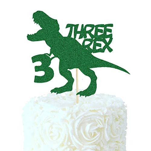 HEETON Three Rex Cake Topper Dinosaur Birthday Cake Topper Jurassic Park T-Rex 3 Birthday Boy Party Supplies Decorations HEETON Three Rex Cake Topper Dinosaur Birthday Cake Topper Jurassic Park T-Rex 3 Birthday Boy Party Supplies Decorations
