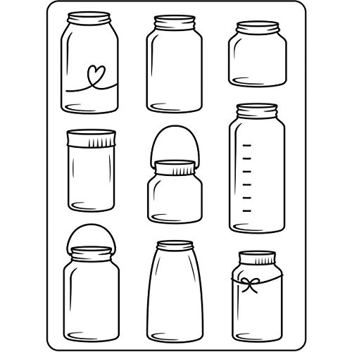 DARICE Embossing Folders- Assorted Glass Jars 4.25"X5.75" Multicolor