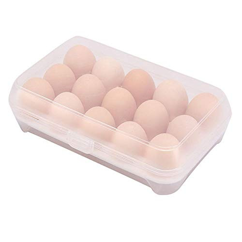 shangdi 15 Grid Egg Storage Box Refrigerator Crisper Egg Protection Box Portable Egg Carriage Container For Camping Picnic Pink White