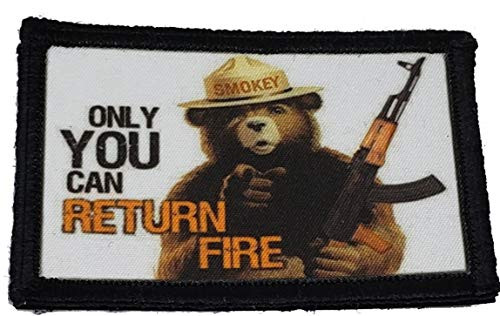 Smokey The Bear Only You Can Return Fire Morale Patch Funny Tactical Military 2x3"