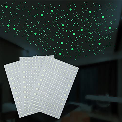 Realistic 3D Domed Glow in The Dark Stars for Ceiling 606 Dots Glow in The Dark Stickers Ceiling Decor for Kids Bedroom Room Gift -Green-