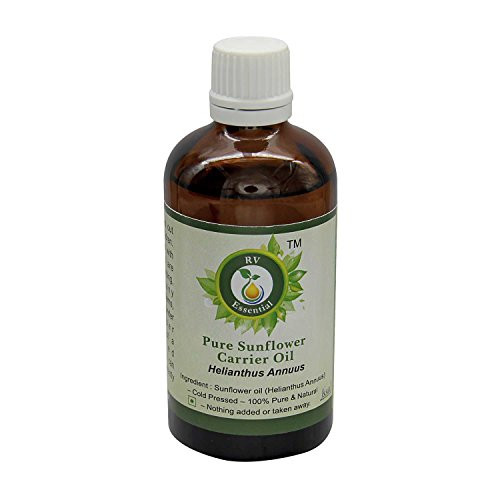 Sunflower Oil Helianthus Annuus Sunflower Seed Oil For Hair For Cooking For Body For Face Unrefined 100 percent Pure Natural Cold Pressed 50ml 1.69oz By R V Essential Sunflower Oil Helianthus Annuus Sunflower Seed Oil For Hair For Cooking For Body For Face Unrefined 100 percent Pure Natural Cold Pressed 50ml 1.69oz By R V Essential