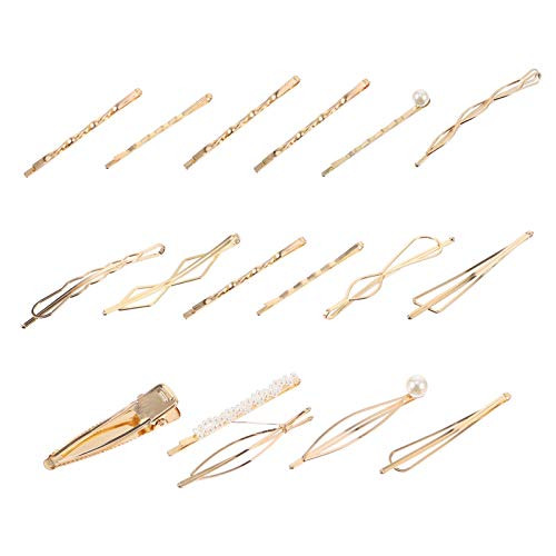PIXNOR 17 Pieces Geometric Hair Clip Pear Metal Hair Pins Minimalist Dainty Hair Clamps Bobby Pin Barrette Gold Hair Accessories for Women Girl Weddings Party PIXNOR 17 Pieces Geometric Hair Clip Pear Metal Hair Pins Minimalist Dainty Hair Clamps Bobby Pin Barrette Gold Hair Accessories for Women Girl Weddings Party