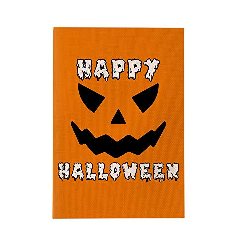MONORD Happy Halloween Pumpkin Face Vertical Garden Flag Double Sided Halloween Jack-O-Lantern Yard Outdoor Decor 12.5 x 18 Inch