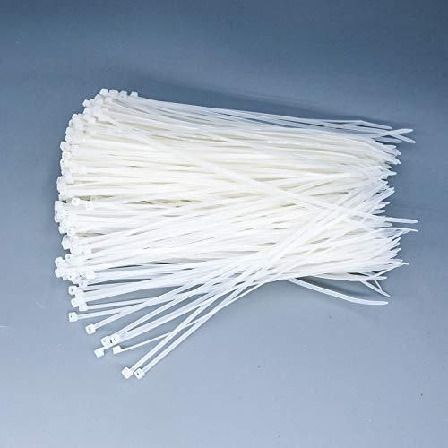 200 pcs 3/16" x 12" Nylon White Cable & Wire Ties Straps Bundle Zip Ties