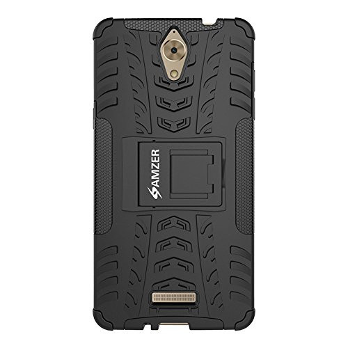 AMZER Slim Hybrid Warrior Rugged Impact Resistant Case Skin for Coolpad Mega 2.5D - Black