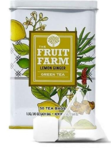 The Fruit Farm Lemon Ginger Green Tea - 50 Tea Bags in a Tin