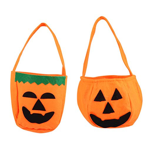 ARTIBETTER 2pcs Halloween Treat Bags Trick or Treat Bags Candy Gift Bags Jack O Lantern Pumpkin Goodie Bags Halloween Party Favors Supplies