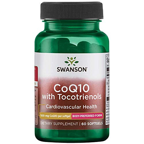 Swanson Coq10 100 Milligrams with 10 Milligrams Tocotrienols 100 Milligrams 60 Sgels