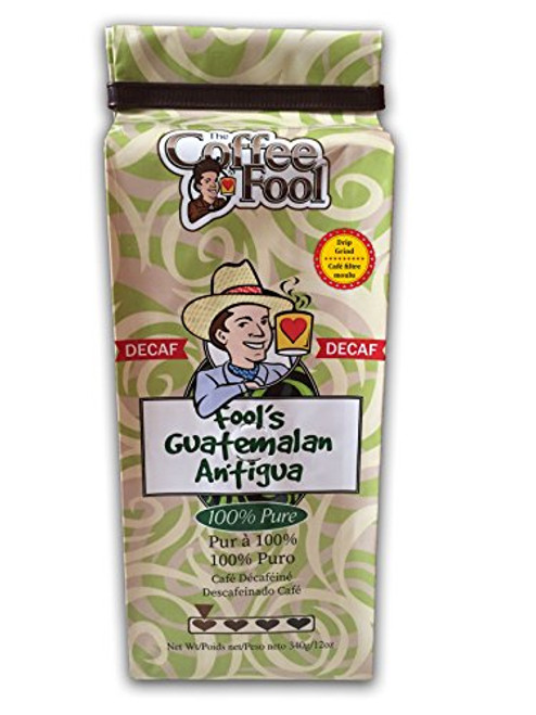 The Coffee Fool Fool's Decaf Guatemalan Antigua, Drip Grind, 12 Ounce The Coffee Fool Fool's Decaf Guatemalan Antigua, Drip Grind, 12 Ounce