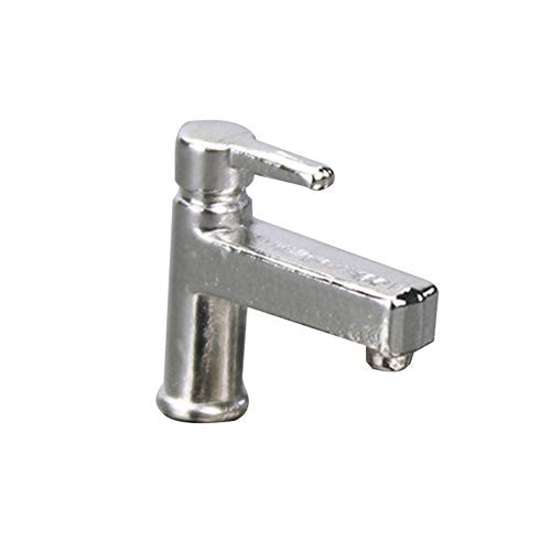 collectvoice Doll House Faucet1-12 Realistic Alloy Faucet Sink Model Miniature Doll House Kitchen Accessory G