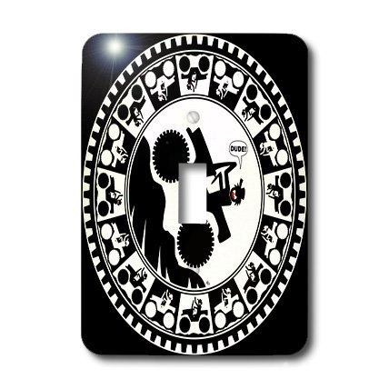 3dRose lsp_40016_1 HILL CLIMBING CAR medallion on black Single Toggle Switch