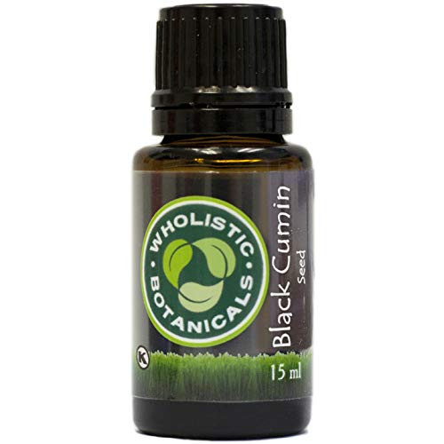 Wholistic Botanicals Black Cumin Seed Oil  Gluten-Free Pure Vitamin E Oil Great for Skin Health and Inflammatory Response  15 ml