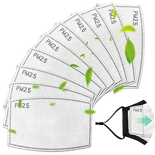 PM2.5 Activated Carbon Filters ?50 Pieces? Meltblown Non-Woven Cloth 5 Layers Mask Filter Anti Dust Anti Haze Replaceable for Mouth Respirator