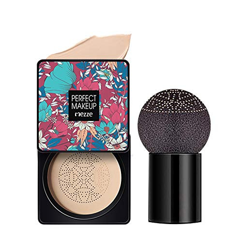 YIlanglang Mushroom Head Foundation Air Cushion CC Cream BB Cream Round Moisturizing Concealer Bright Makeup Base Long Lasting with Mushroom Makeup Sponge Easy to Apply