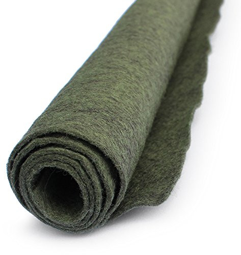 Camoflauge Green - Wool Felt Oversized Sheet - 35 percent Wool Blend - 1 12x18 inch Sheet