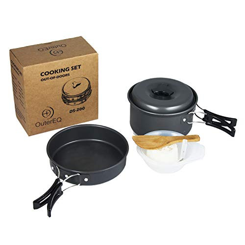 OuterEQ 8pcs Lightweight Outdoor Camping Hiking Cookware Backpacking Cooking Picnic Bowl Pot Pan Set OuterEQ 8pcs Lightweight Outdoor Camping Hiking Cookware Backpacking Cooking Picnic Bowl Pot Pan Set