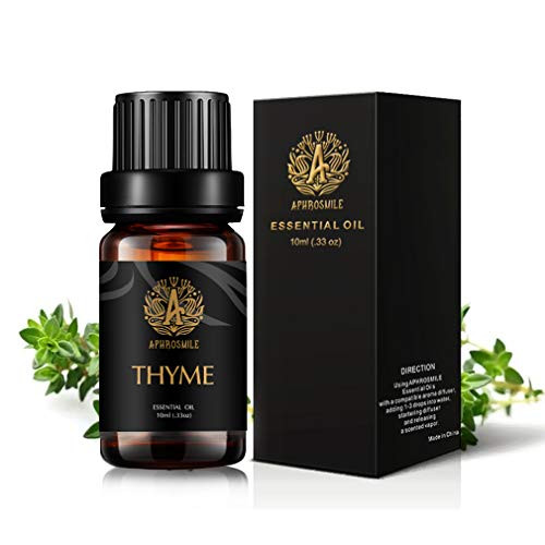Aphrosmile Thyme Essential Oil - 100 percent Pure Thyme Oil Organic Therapeutic-Grade Aromatherapy Essential Oil 10mL-0.33oz Aphrosmile Thyme Essential Oil - 100 percent Pure Thyme Oil Organic Therapeutic-Grade Aromatherapy Essential Oil 10mL-0.33oz