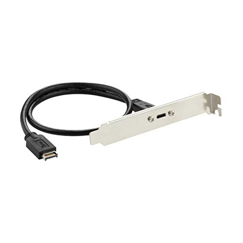 Semoic 50Cm USB 3.1 Front Panel Header Type-E to USB-C Type C Female Connector Extension Wire Cable with Panel Mount Screw