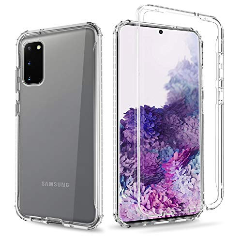 Elegant Choise Galaxy S20 Case Galaxy S20 5G Case Shockproof Clear Case with Hard PC Shield  plus Soft TPU Bumper Cover Case for Samsung Galaxy S20 6.2 Inch -Clear-