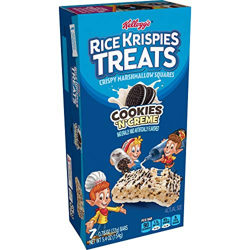 Kellogg's Rice Krispies Treats Crispy Marshmallow Squares Cookies N Creme 5.4oz Box -7 Count-