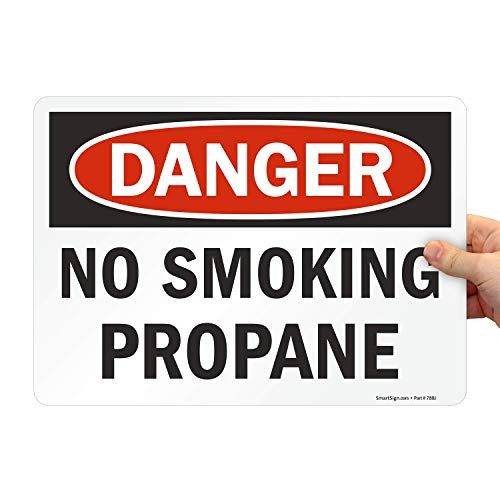 SmartSign "Danger - No Smoking - Propane" Label  10" x 14" Laminated Vinyl