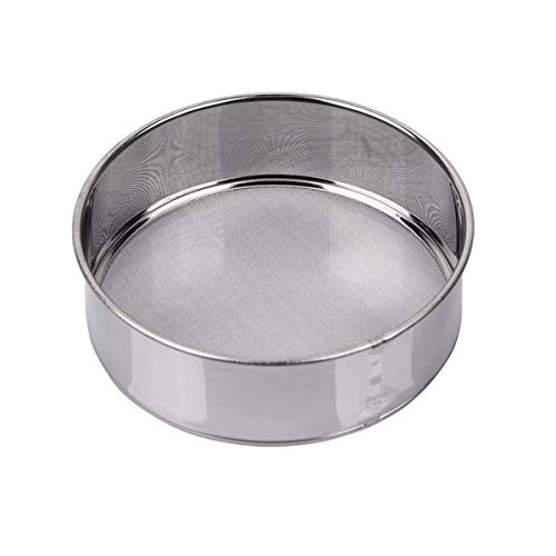 Flour Sifter Fine Mesh Sifter Flour Sieve Stainless Steel Round Sifter for Baking Straining Powdering 40 Mesh 60 Mesh 15cm 20cm