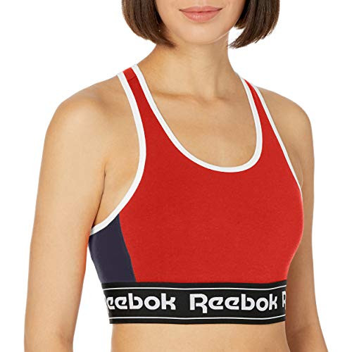 Reebok Training Essentials Linear Logo Low Impact Sports Bralette Instinct Red-Navy-White 2X18W