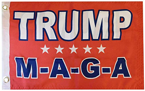 Trade Winds Trump M-A-G-A Red 100D Woven Poly Nylon 12x18 12"x18" Premium Quality Heavy Duty Fade Resistant Flag Grommets Trade Winds Trump M-A-G-A Red 100D Woven Poly Nylon 12x18 12"x18" Premium Quality Heavy Duty Fade Resistant Flag Grommets
