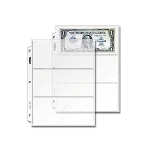 BCW 3-Pocket Currency Pages 25 ct