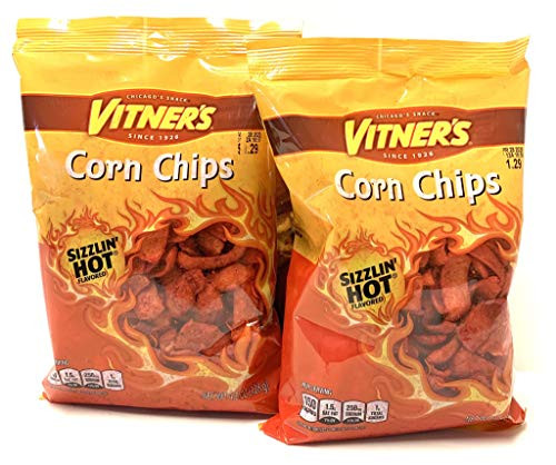 VITNER'S 2 Pack SIZZLIN HOT CORN CHIPS A Chicago Original 2 Pack 4.5 Oz bags