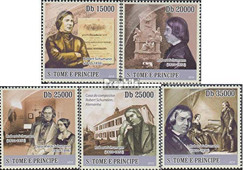 Sao Tome e Principe 4649-4653 -Complete.Issue.- 2010 Robert Schumann -Stamps for Collectors- Music-Dance