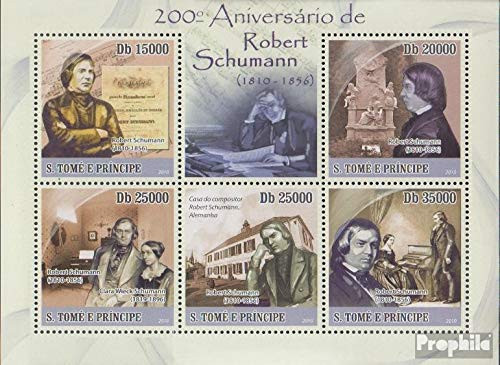 Sao Tome e Principe 4649-4653 Sheetlet -Complete.Issue.- 2010 Robert Schumann -Stamps for Collectors- Music-Dance