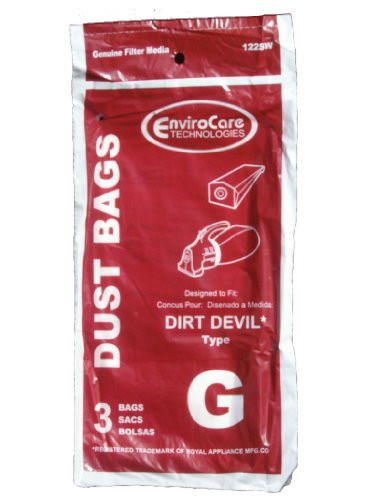 EnviroCare Replacement Vacuum Cleaner Dust Bags Made to fit Royal Dirt Devil Type G Hand Vacuums 9 Pack
