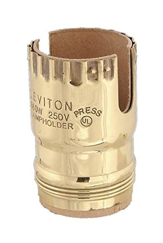B and P Lamp 2-Slot Socket Shell Bright Gilt Uno Thread